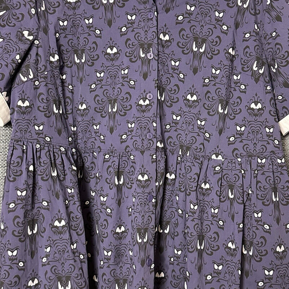 Disney The Haunted Mansion Wallpaper Glow In The Dark Dress 2XL Purple White - Picture 4 of 8